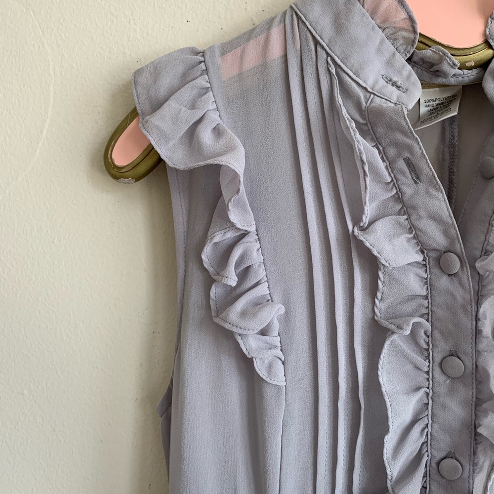 Moon Collection Gray Ruffle Sleeveless Dress - Picture 6 of 13